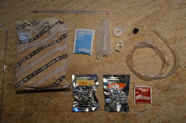 the items that are included in the beer making kit
